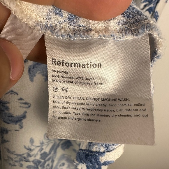 Reformation Marfa Blue White Floral Midi Dress Women’s Sz 4 - Picture 10 of 12